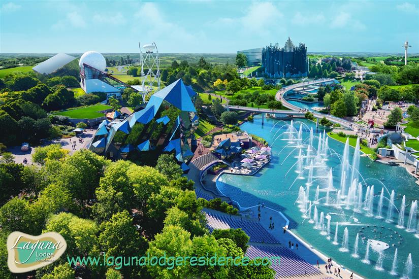 Vue aerienne parc d'attraction familial Futuroscope proche de Laguna Lodge Résidence en Charente-Maritime (17)
